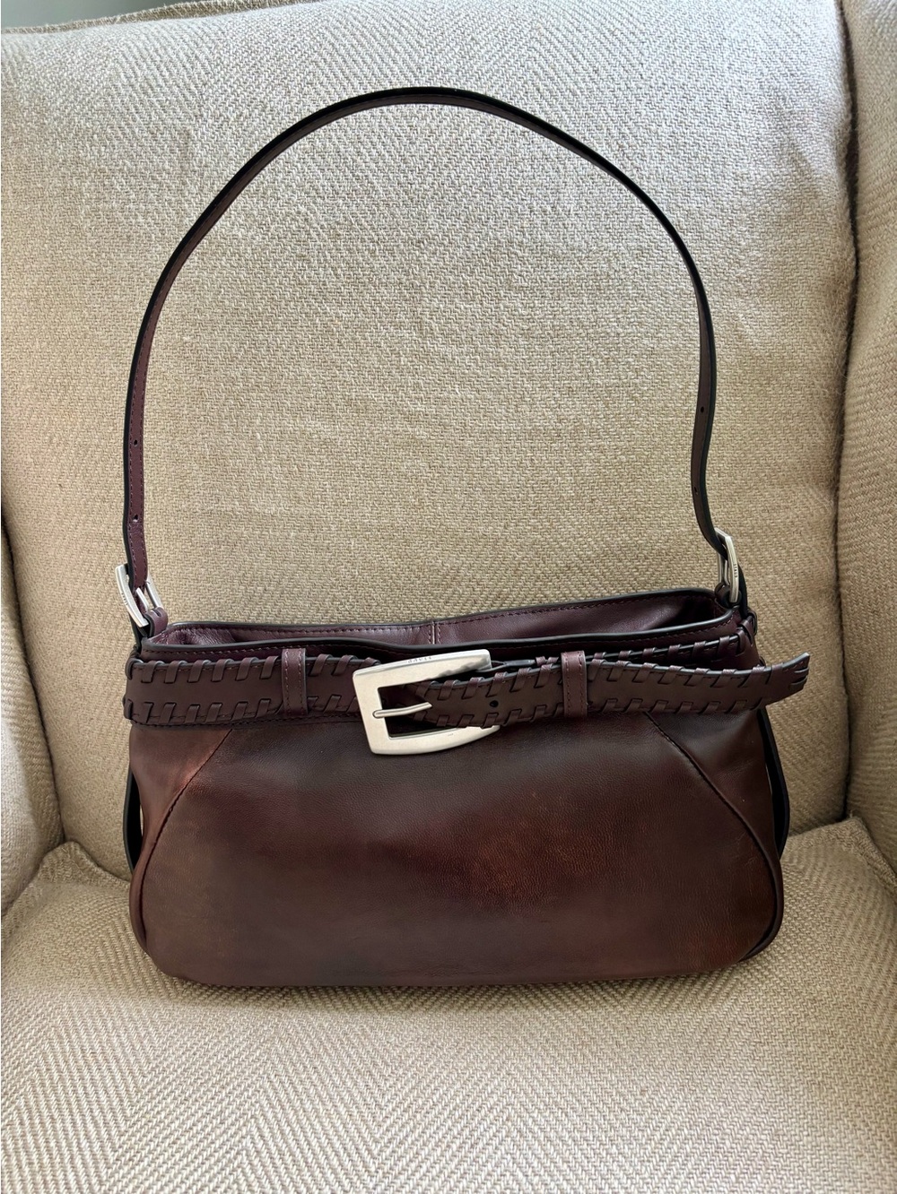 Staud Brooklyn Bag in Distressed Espresso